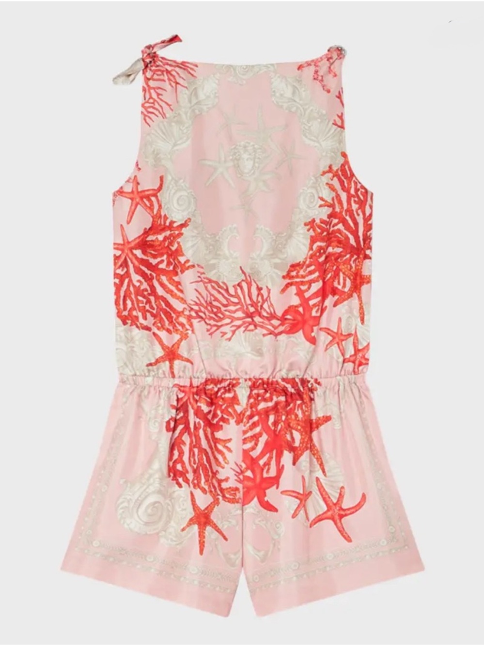 Authentic Versace Pink Coral Print Sleeveless Romper kid size 14 but fits XS-S